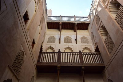 Low angle view of old building against sky