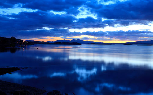 Reflection of clouds in lake