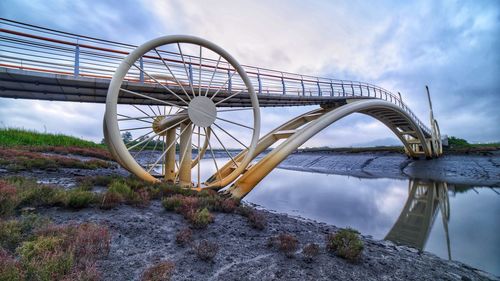 The bridge looking like bicycles