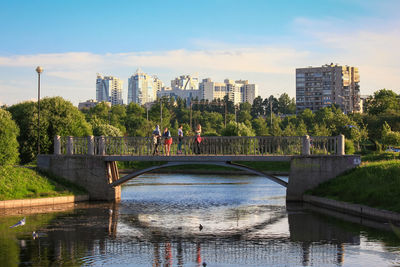 Bridge over river in city