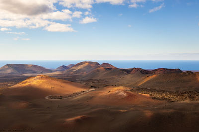 Scenic view of desert against sky