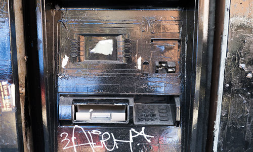 Close-up of abandoned window