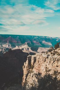 Scenic view of rocky mountains against sky