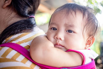 Close-up portrait of cute baby