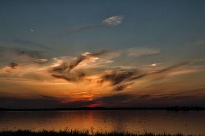 Scenic view of sunset over sea