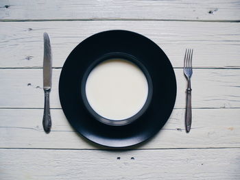 High angle view of tea on table
