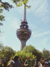 Low angle view of tourists