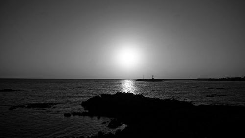 Scenic view of sea at sunset