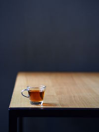 Close-up of tea cup on table