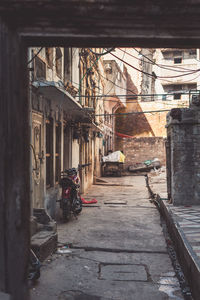 Rear view of woman walking on street