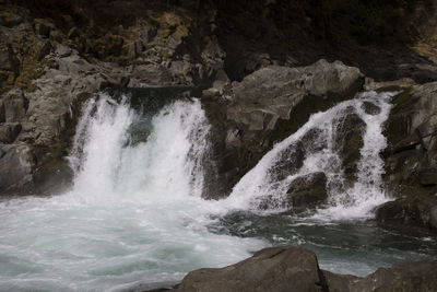 Scenic view of waterfall