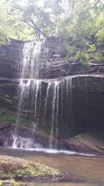 Scenic view of waterfall