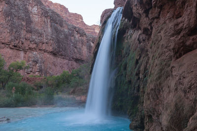 Scenic view of waterfall