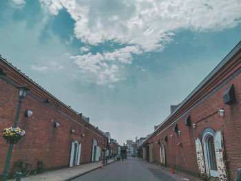 Low angle view of buildings against sky