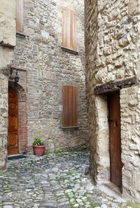 Closed door of old building