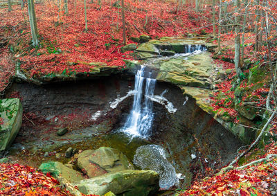 High angle view of waterfall