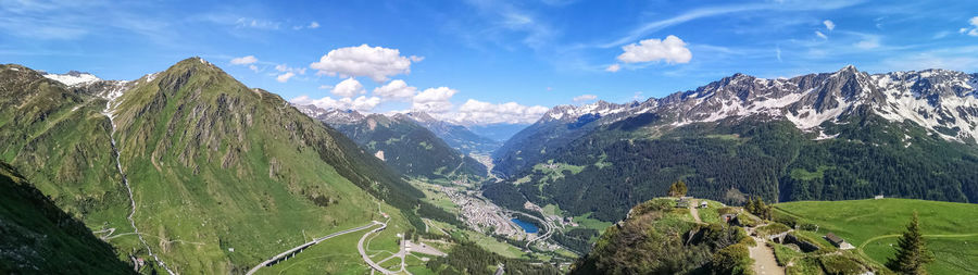 Ultra wide panorama from  the gotthardpass