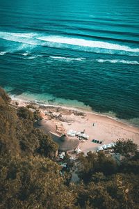 High angle view of beach