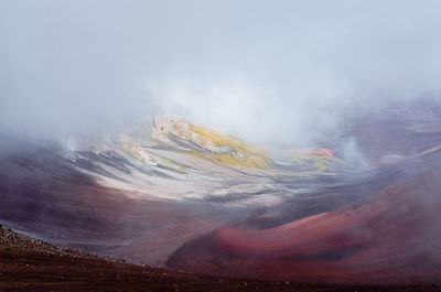 Aerial view of volcanic landscape