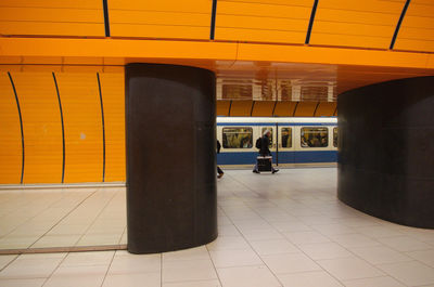 Train at railroad station platform