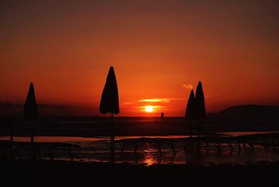 Scenic view of sea at sunset