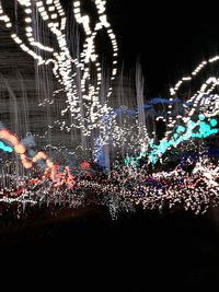 Illuminated christmas lights at night