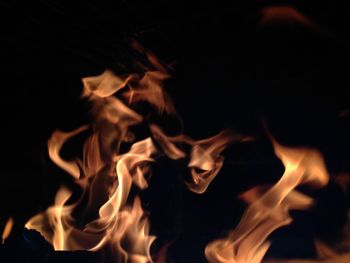 Close-up of fire at night