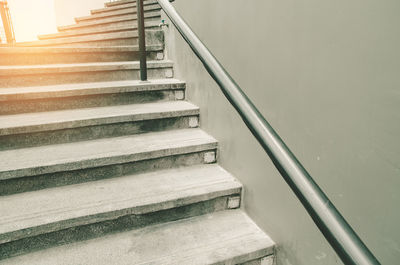 Railing by empty steps