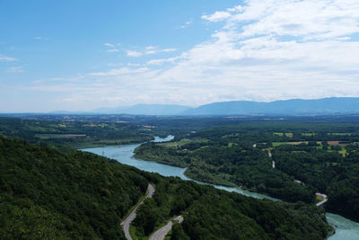 Scenic view of river against sky