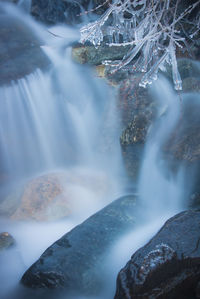 Scenic view of waterfall