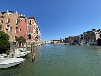 View of buildings against blue sky