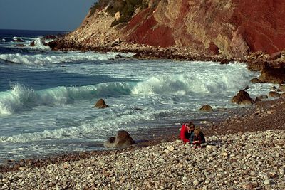 Rocks in sea