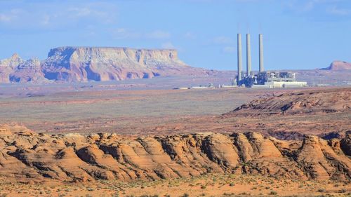 Scenic view of desert against sky