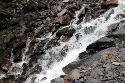 Scenic view of waterfall