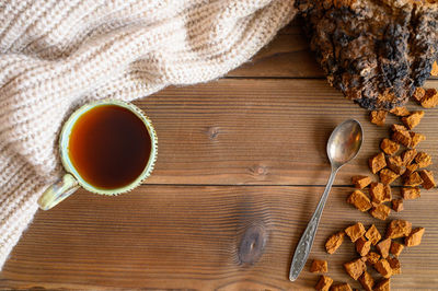 Directly above shot of tea on table