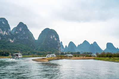 Mountains and water on the li river in china