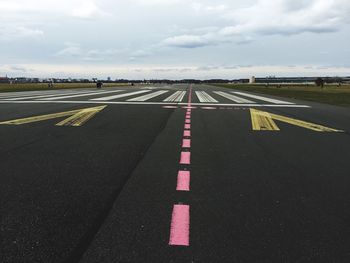 Pink strip on runway
