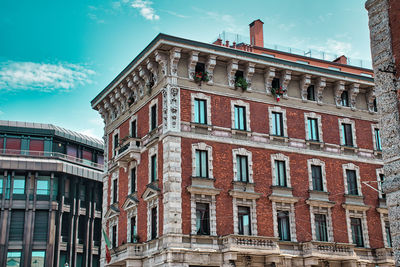 Low angle view of historical building against sky