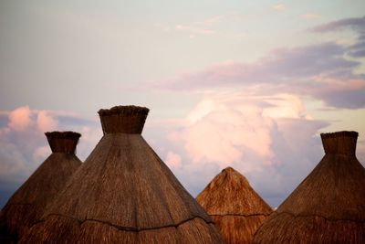 Scenic view of land against sky during sunset