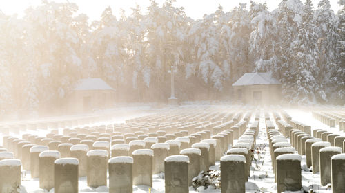 View of cemetery during winter