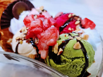 Close-up of ice cream in plate