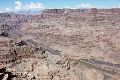 Scenic view of rock formations against sky