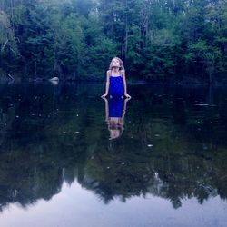 People standing in lake