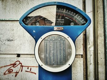 Weighing machine against wall