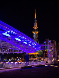 Illuminated city at night