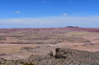 Beautiful view of the colorful geology in the painted desert in arizona.