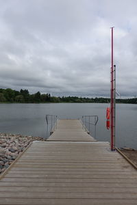 View of pier on lake