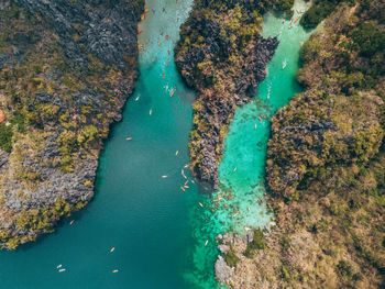 High angle view of sea