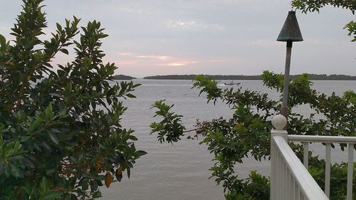 Scenic view of sea at sunset