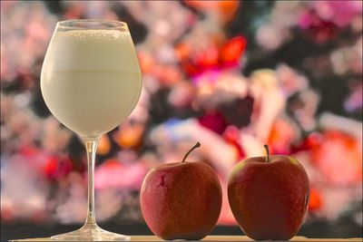 Close-up of apples on table